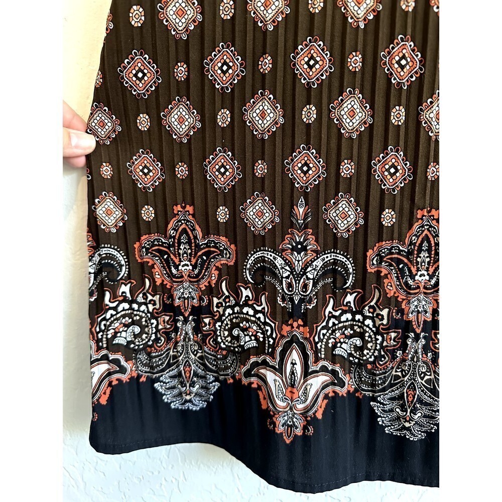 Apt 9 Woman's Vintage Y2K Top Size‎ 2X Brown Short Sleeve Ruffle Crinkle 2000s - Picture 13 of 15